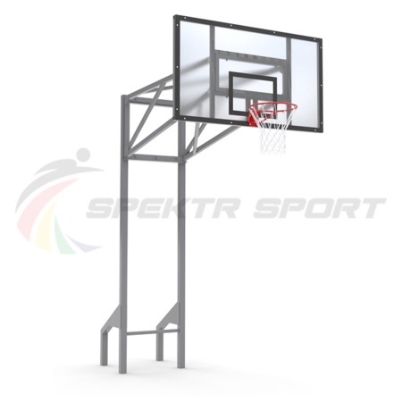 Купить Стойка баскетбольная уличная усиленная со щитом из оргстекла, кольцом и сеткой SP D 413 в Барабинске 