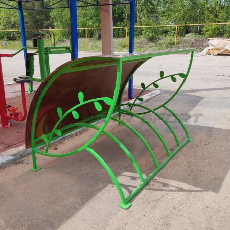 Купить Велопарковка крытая, с веточкой, цв. зеленый в Барабинске 